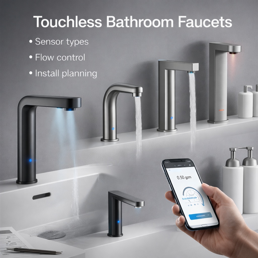 Touchless bathroom faucets for commercial restrooms